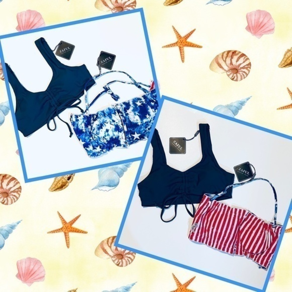ZAFUL Swim Tops Set of Two (2) Medium NWT
